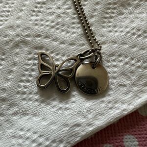Tiffany & Co Necklace with Butterfly and "A" intial charm